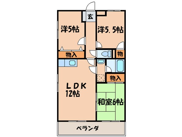 サンローゼ本城の物件間取画像